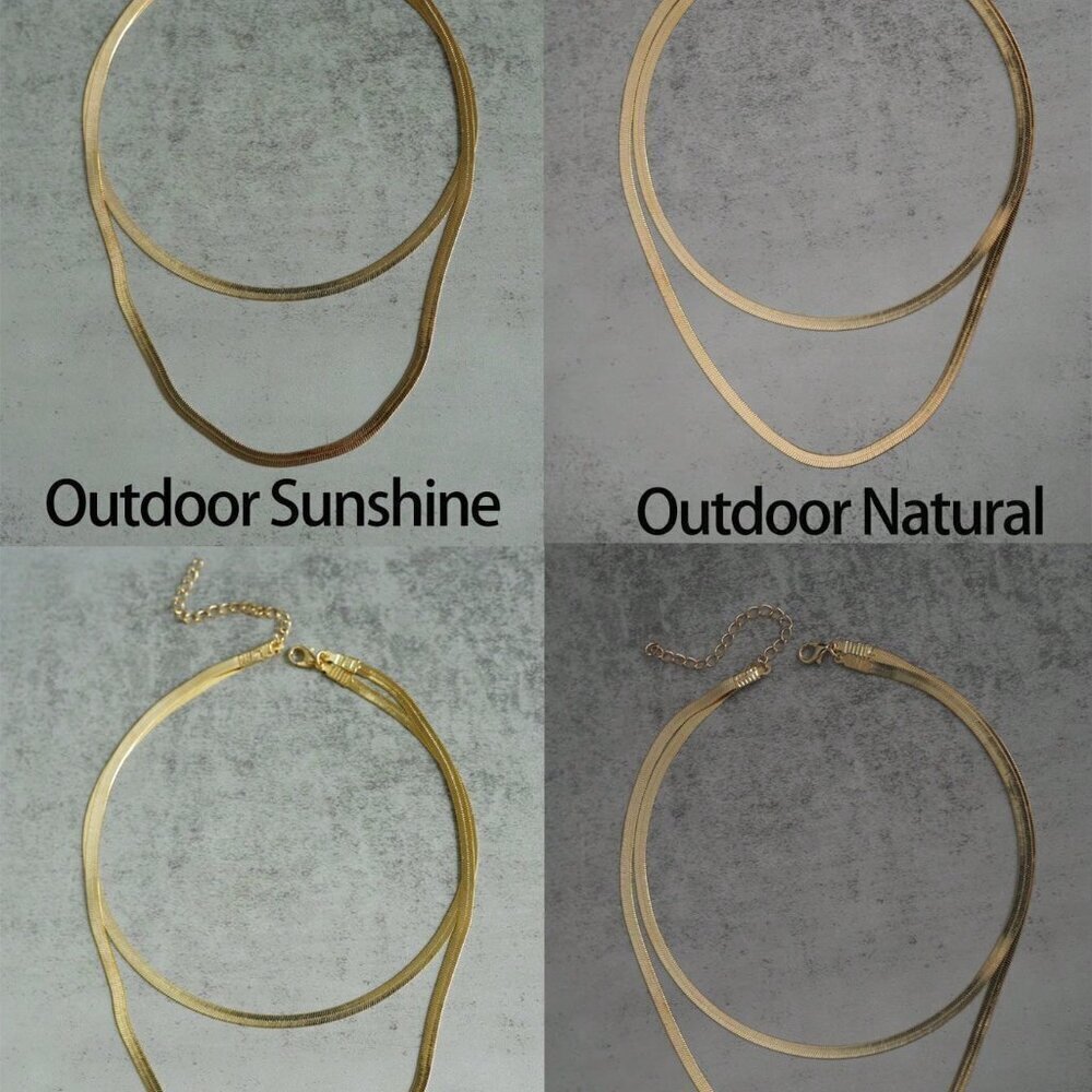 Yellow Gold Casual Women's Snake Bone Multi-Layer Necklace - Picture 6 of 6
